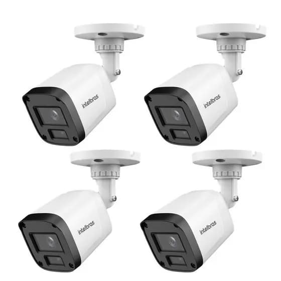Kit 4 Câmeras 2 Megapixels 20m Vhd 1220 Full Color Intelbras