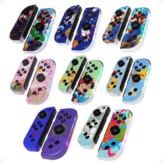 Controle Par Joy Pad Joy-con(L/R) Game Pad Com Led RGB Personalizado Nintendo Switch Lite e OLED