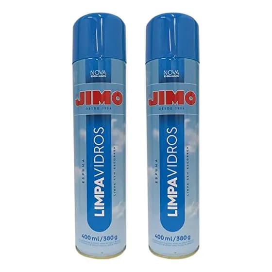 Kit 2 Limpa Vidros Jimo em Espuma – Brilho e Transparência Profissional na Limpeza de Vidros e Espelhos