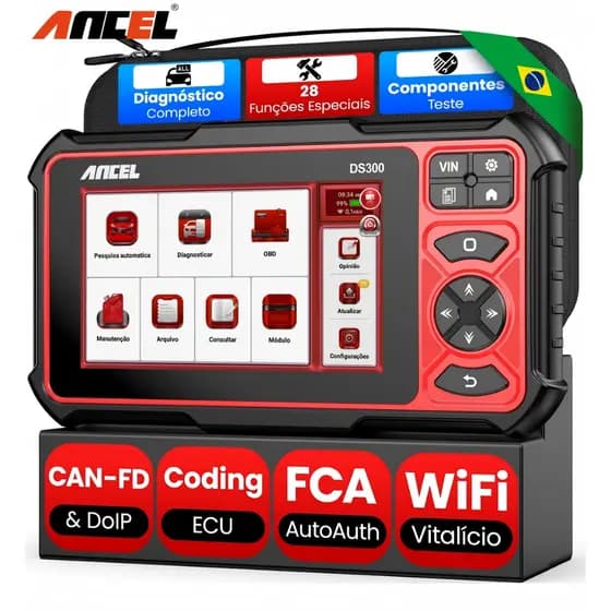 2026 ANCEL DS300 CANFD OBD2 Scanner de Diagnóstico Automotivo para Todos os Sistemas com Codificação