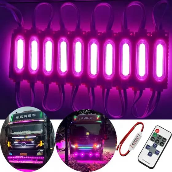 Luzes De Módulo 6led Para Motocicleta De Carro 12V Com Controle Remoto De 11 Teclas Luz Indicadora De Marcador Lateral D