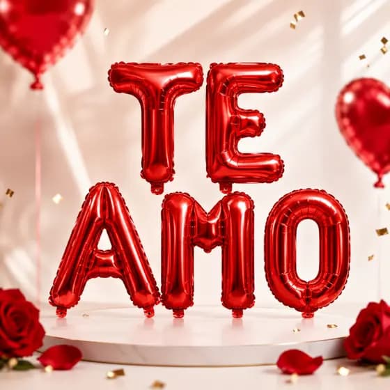 Balão Eu Te Amo Vermelho Metalizado Namorados Aniversário