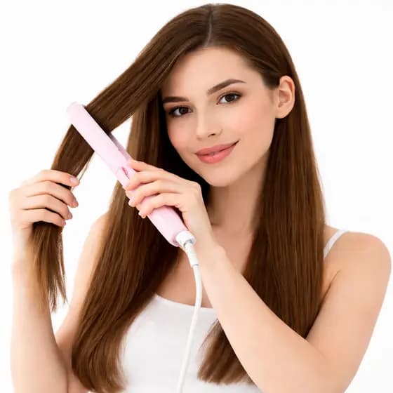 Mini Chapinha Rosa Portátil Bivolt Esquenta Rápido Anti Frizz Cabelo Liso