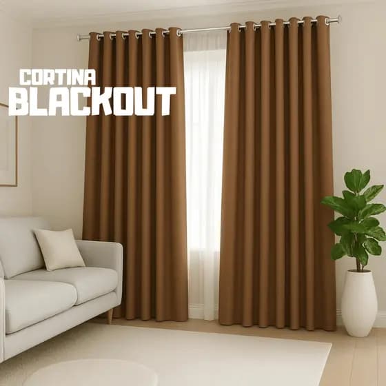 Cortina Tecido Blackout Sala Quarto Decoração 4 Metros Para Varão Simples