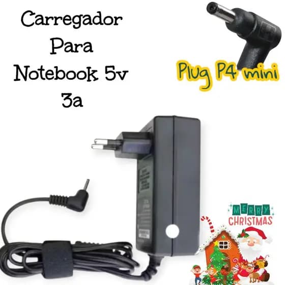 Fonte Carregador Para Notebook 5v 3a Q4128c Q464c Plug 3.5mm x 1.35mm