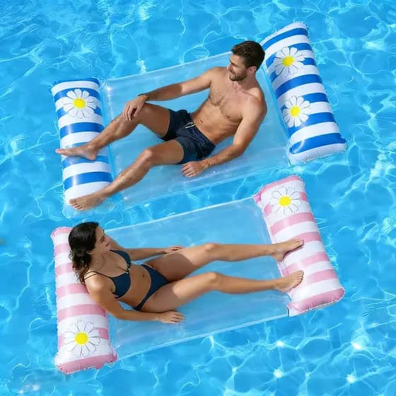 Bóias de Piscina Rede flutuante Inflável Colchão para água Reclinável,brinquedos de menino