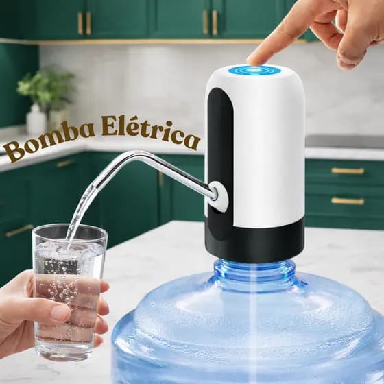 Bomba Elétrica para Galão de Água Recarregável USB Automática 5L a 20L Fácil de Usar