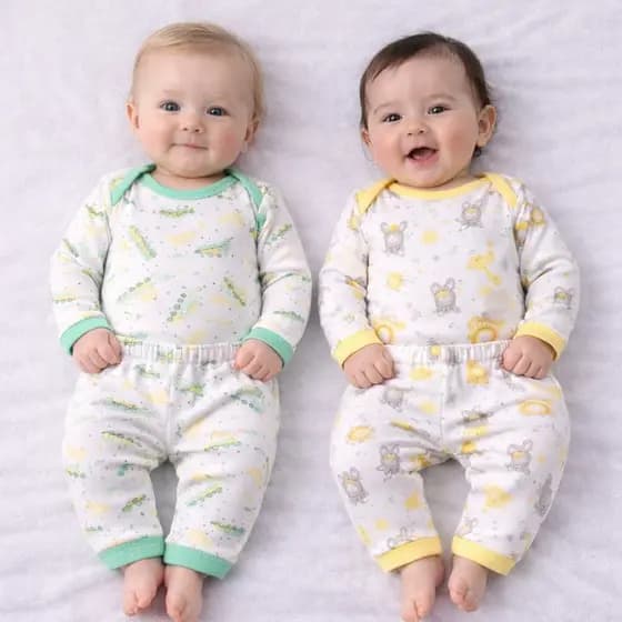 Kit 2 Conjuntos Body Longo Com Calça Menino P M G 100% Algodão