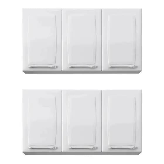 Kit 2 Armários de Cozinha Itatiaia Luce Aéreo Suspenso 3 Portas - Branco