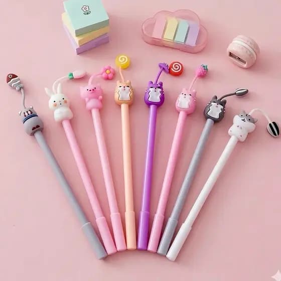 Kit 10/15/20 Caneta Escolar Gel Modelos Divertido Papelaria Kawaii Criativa Material Escolar