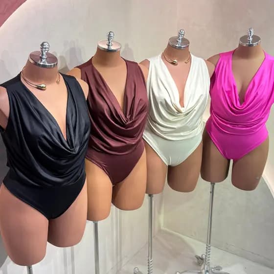 Body Plus Size Premium Formal Elegante Decote Discreto Zero Transparência G1 G2 Luxo Forrado Bori Modelador Midi Size