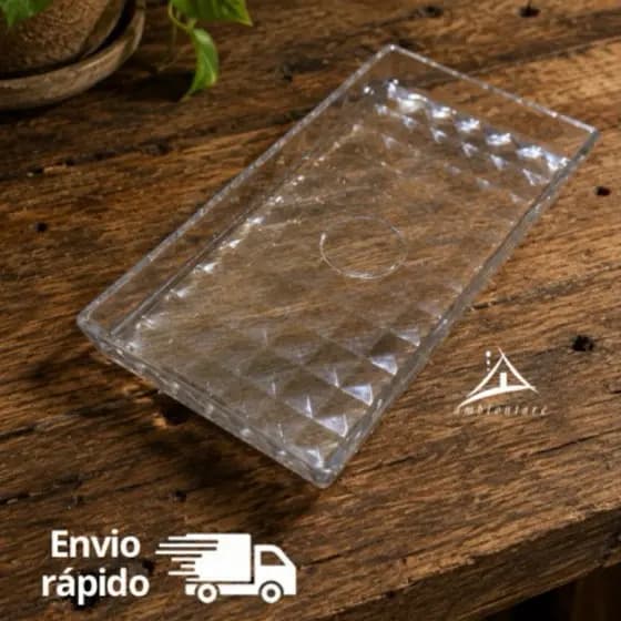 Travessa bandeja retangular vidro resistente mesa Diamond mesa posta envio rápido