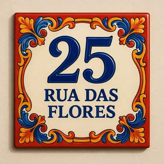 Azulejo Número de Casa Personalizado e Nome da Rua e Número Placa para Muro Número Residêncial