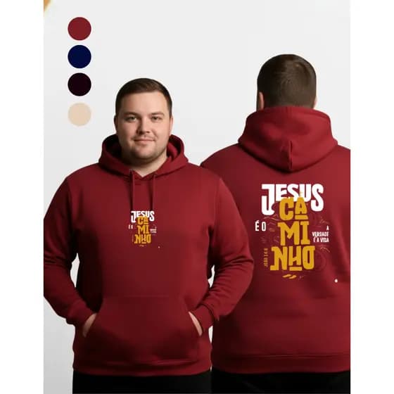 Moletom Canguru Unissex Flanelado Grosso Inverno Casual Confortável Cristão