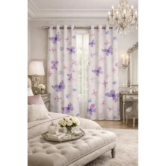cortina borboleta com ilhós branco sala quarto escritório