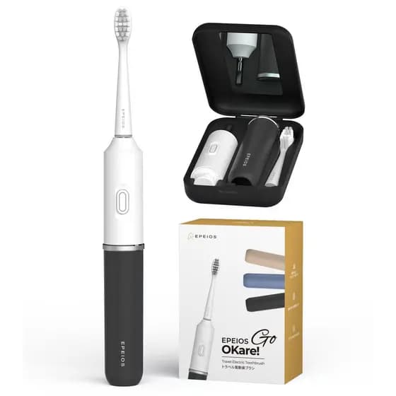 Vendedor japonês “Bon's Shop” Escova de dentes elétrica Epeios Sonic escova de dentes portátil com estojo, até 60 dias