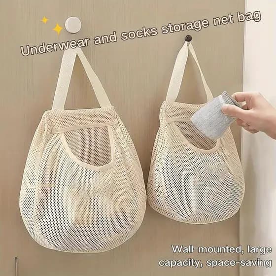 Sacos Suspensos De Armazenamento De Rede , Parede , Guarda-Roupa Roupas Íntimas E Meias , Cestas Vegetais Frutas
