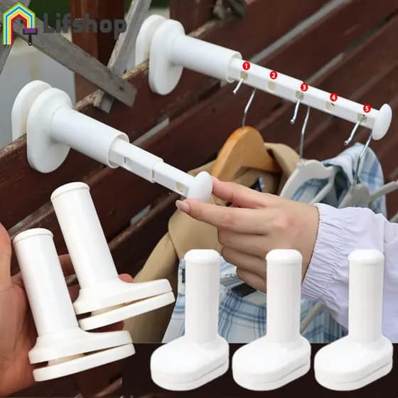 Rack De Secagem De Roupas Retrátil Para Viagem | Varal Dobrável ABS Com Clipes , Design Compacto Uso Em Hotéis/Casas , S