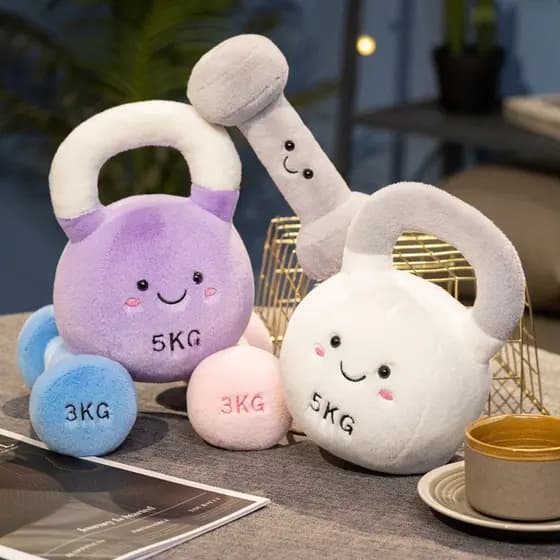 Halteres De Pelúcia Fofos E Personagens Kettlebell Perfeitos Para Colecionadores De Academia Amantes