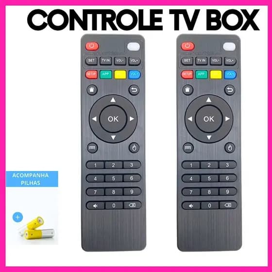 KIT 2 Controle Remoto Compatível com TV BOX, Ideal Para Substituir Controles Originais