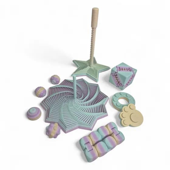 Kit Tri-Color Ouro Brinquedo Sensoriais Autismo ou TDAH
