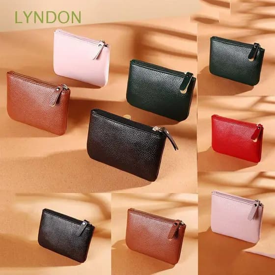 LYNDON Mini Bolsinha De Dinheiro/Moedas Com Zíper/Estampa De Lichia/Multicolorida
