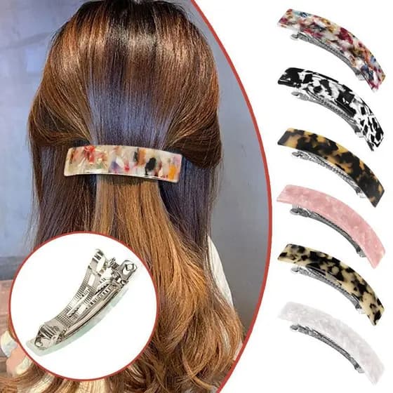 Presilhas De Cabelo Magras Grande Grampo Automático Tartaruga Acessórios De Concha Q5d8