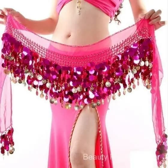 Anca Lenço de Quadril Multicolorido para Dança do Ventre Feminina