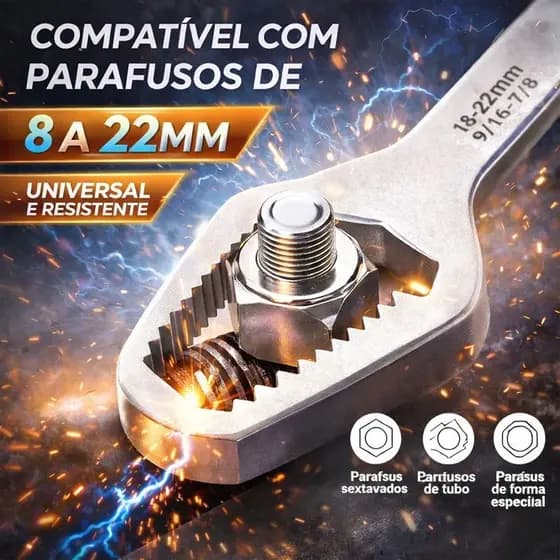 Chave Boca Fixa Universal 8–22mm Dupla Cabeça Torx em Aço Resistente Multifuncional 1157