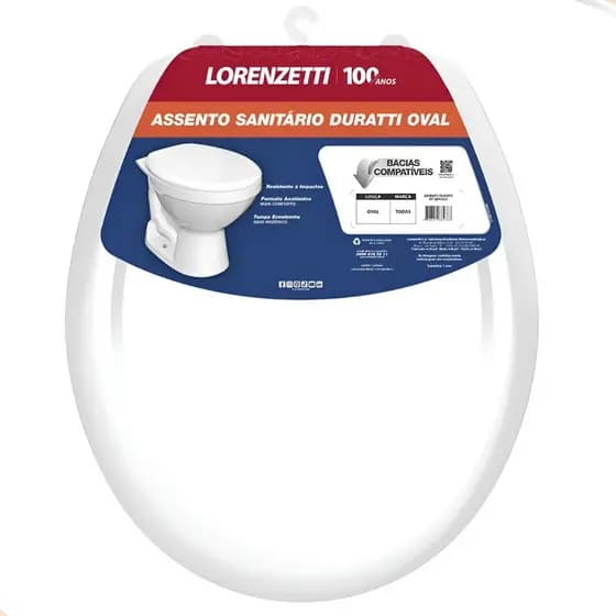 Tampa De Vaso Assento Sanitário Oval Branco Duratti Lorenzetti Original