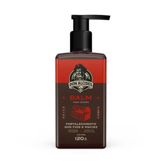 Balm Hidratante Barba 120g Don Alcides Barba Negra Óleos Vegetais Silicones Nobres Profissional PROMOÇÃO