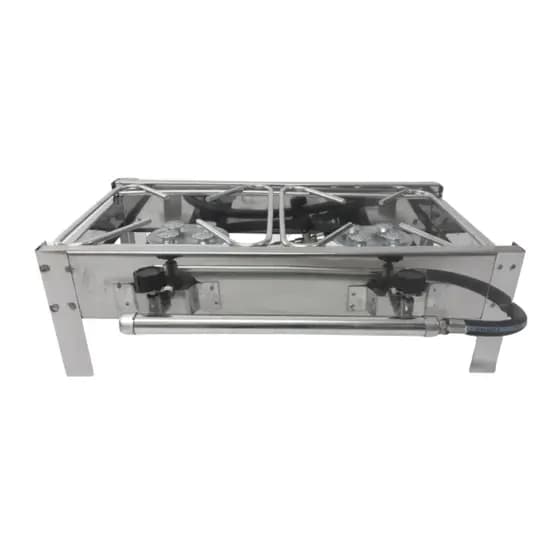 Fogão Inox 2 Boca Industrial Alta Pressão Potente incluso Mangueira Registro de Gás Super Metal Rio