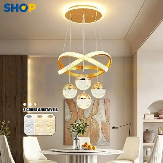 3 Cores Em 1 lustre para sala Lustre Sala De Jantar Luz Novo Estilo Cozinha Simples E Moderno Quarto 110V-220V O16