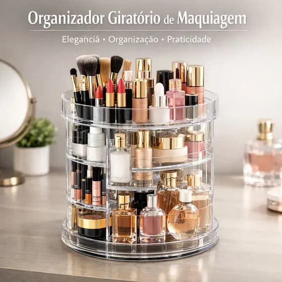 Organizador de maquiagem giratório 360, Acrílico Suporte de Cosméticos beleza perfume Cosmético