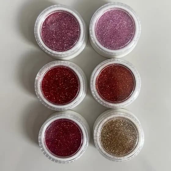 Kit 6 Magic Glitter Decoração Para unhas Helen Color Nail Art 6 cores