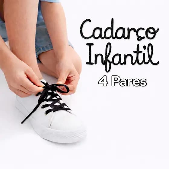 Kit 4 Cadarços Infantil Para Escola Casual Material Premium Preto 70cm Durável - ENVIO NO MESMO DIA