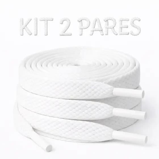 Kit 2 Pares Cadarço - 120cm 8mm Poliester Para Tenis Esportivo e Casual Duravel - ENVIO NO MESMO DIA