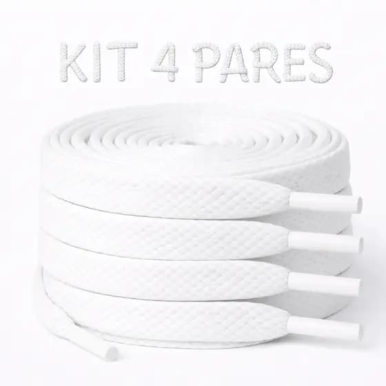 Kit 4 Pares Cadarço Premium 120cm Poliester Durável Para Qualquer Tenis Esportivo-ENVIO NO MESMO DIA