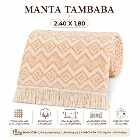 Manta Para Sofá Gigante Luxo Grande 2,40X1,80m Premium De Algodão Capa Decorativa Protetora ATACADÃO