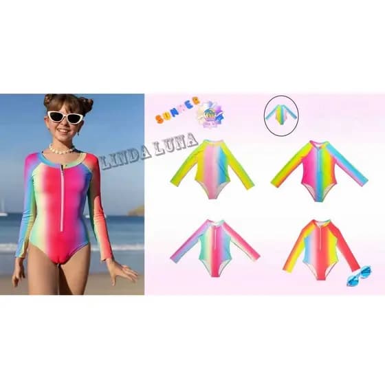 Biquini Infantil Proteção Solar UV Com zíper(F0076)