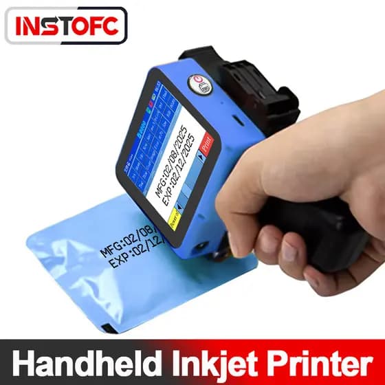 Impressora jato de tinta portátil 12.7mm com alça removível 27 idiomas impressão de data texto e logotipo