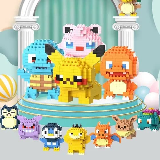 Brinquedos Educativos Divertidos com Caixa de Desenhos Animados, Mini Blocos, Presentes de Aniversário para Crianças e A