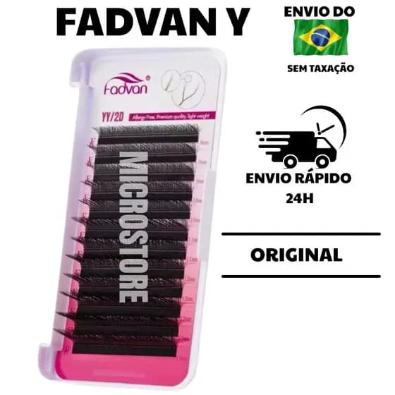 Cílios Fadvan YY Volume Brasileiro Fio Y 0.07D Extensão De Cilios Alongamento Retenção Adesivo Cola