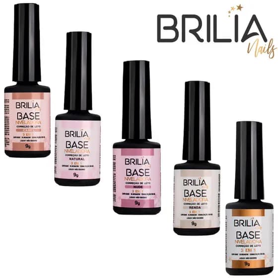 Base Niveladora Para Alongamento De Unha Brilia Nails Blindagem Gel Capa Base Esmaltação Nail 9ml