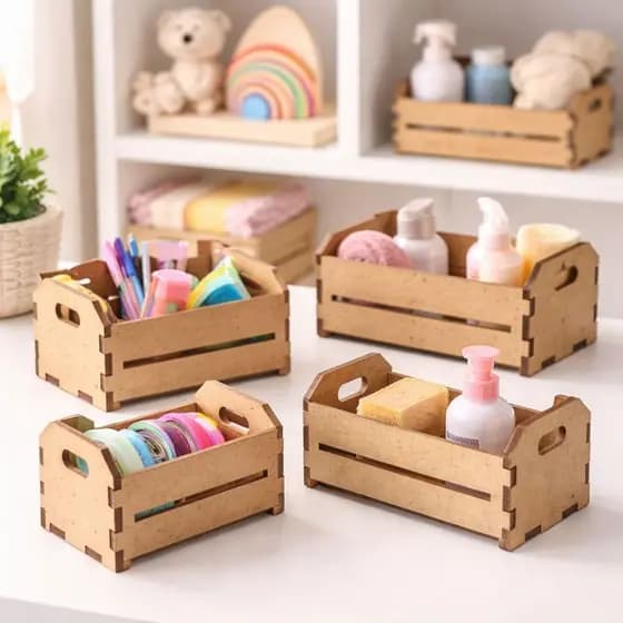 KIT 10-30 Mini Caixotes MDF Cru para Decoração Lembrancinhas Festas Artesanato e Centros de Mesa LUM3