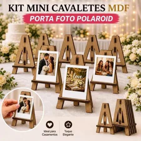 KIT 30 Mini Cavalete Em Mdf Cru 3mm Decoração Artesanato LUM3