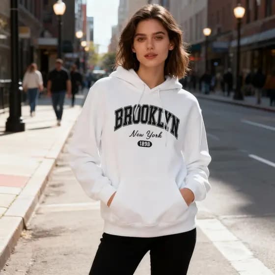 Moletom Streetwear Brooklyn New York Unissex Fio 30.1 Premium