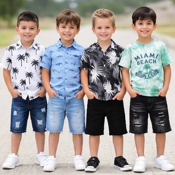 KIT 4 SHORTS JEANS INFANTIL JUVENIL LINHA PREMIUM