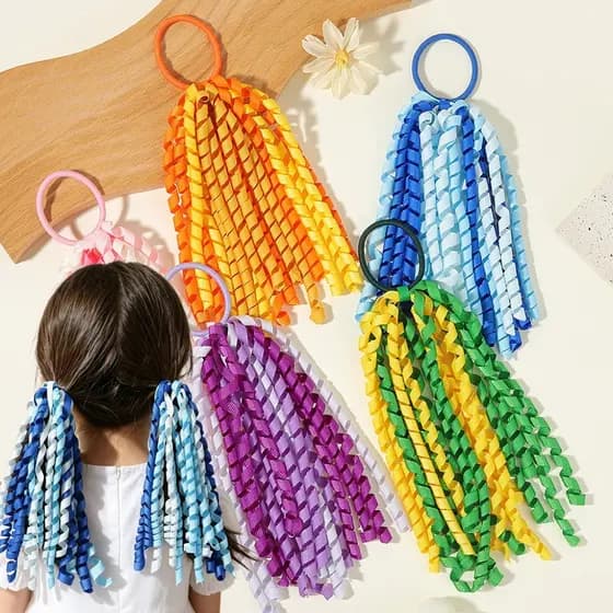 1-2 Peças Tiaras Infantis Com Tema Da Copa Do Mundo , Borlas Tecidas Em Cor De Bandeira Verde E Amarela , Acessórios De