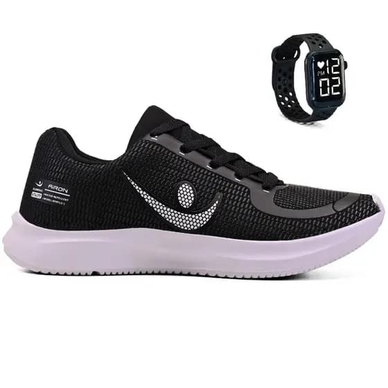 Tenis Masculino + Relogio Esportivo Corrida Treino Croos Fit Musculação Trabalho Barato